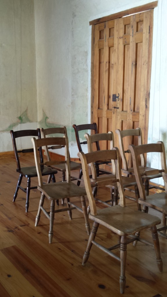 Chairs at La Enseñanza, a former normal school in San Cristóbal de las Casas, Chiapas. Photo by Rachel Grace Newman, 2015.